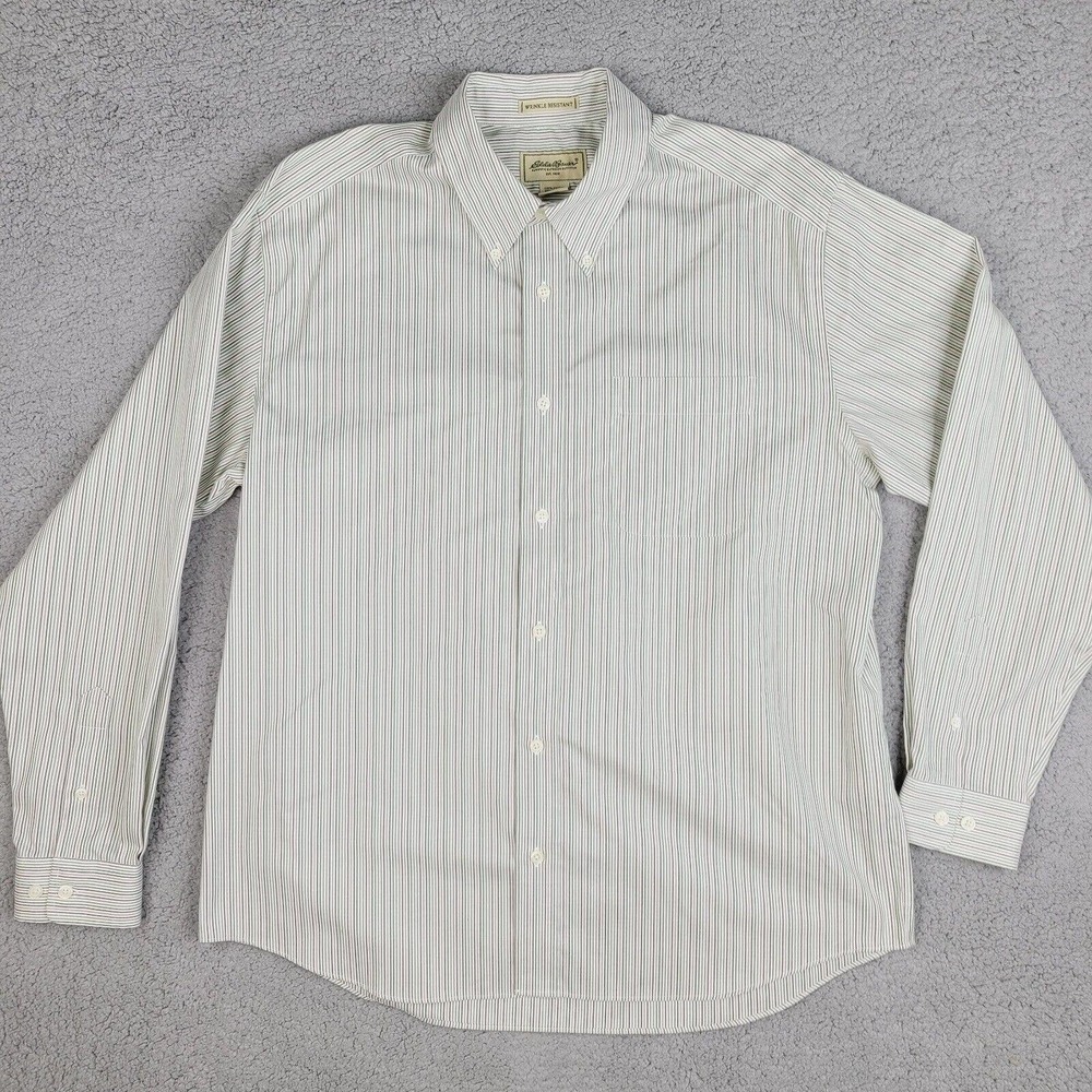 Eddie Bauer Shirt Men's‎ Large Multicolor Pastel Striped Button Down Long Sleeve
